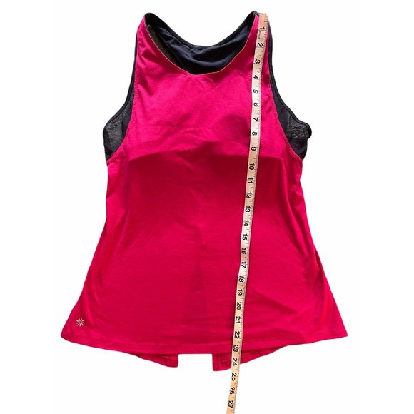 Athleta Essence CYA Support Top Built in Bra Size Pink Navy XS - Picture 4 of 9